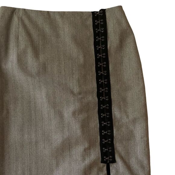 Karl Lagerfeld Hook & Eye Tape Skirt Grey - Picture 3 of 7